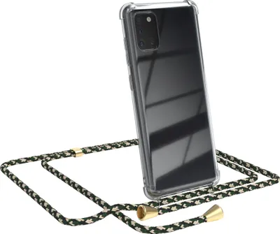 Produktbild von EAZY CASE Handykette kompatibel mit Samsung Galaxy A31, Handyhülle mit Umhängeband, Handykordel, Schutzhülle Clear, Band in Grün