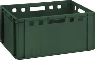 Produktbild von Fleischkiste E3 dunkelgrün 60x40x30cm Lagerkiste Eurobox hoch aus Deutschland lebensmittelecht, robust, stapelbar