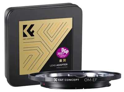 Obrázok produktu pre Adaptér objektívu OM na EF/EF-S – adaptérny krúžok – pre objektívy OM – kompatibilný s telami fotoaparátov EF a EF-S 200D, 750D, 80D, 800D – manuálne zaostrovanie – bez automatického zaostrovania