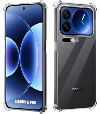 Image de Coque Silicone pour Xiaomi 17 Pro, Protection Anti-Rayures Antichoc Coins Renforcés Transparent