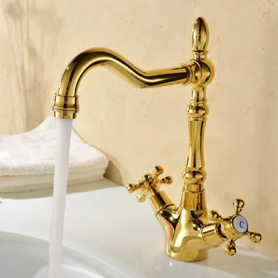 Obrázok produktu pre Umývadlová batéria, retro štýl, GOLDEN, ROMANA LAUFERI