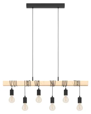 Obrázek produktu pro Lustr Eglo Townshend 43513 6 x E27 60 W černý/hnědý