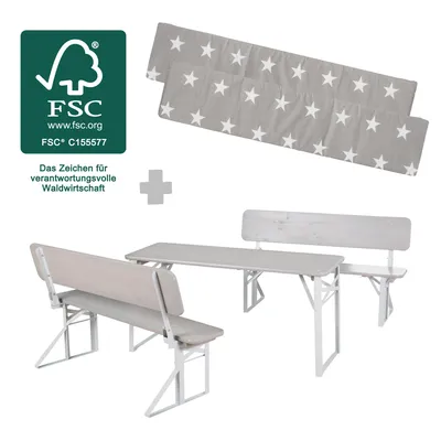 Produktbild von Roba 457009GAV190 Set Kinderparty-Garnitur +Bankkissen grau – Outdoorgrau