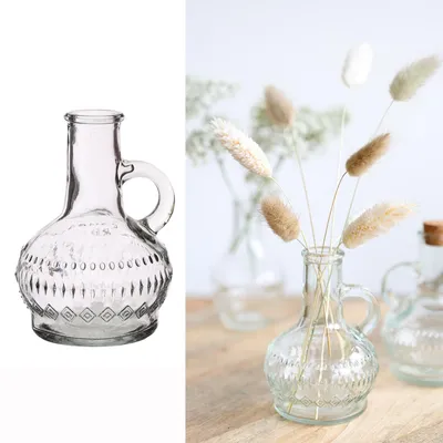 Produktbild von 12 x Vasen aus Glas für eine stilvolle Tischdeko - Glasvasen Hochzeit - Blumenvase Vintage - Tischvase für Festlichkeiten - Kleine preiswerte Vasen aus Glas