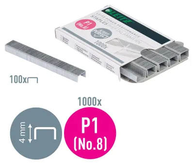 Produktbild von Leitz Heftklammer No. 8, verzinkt, 1000 Klammern
