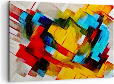 Produktbild von Bild auf Leinwand - Leinwandbild - Abstraktion modern - 100x70cm - Wand Bild - Wanddeko - Leinwanddruck - Bilder - Kunstdruck - Wanddekoration - Leinwand bilder - Wandkunst - AA100x70-3451