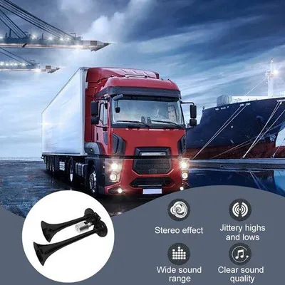 Obrázek produktu pro Dvojitá vzduchová houkačka 12 V, 115 dB s kompresorem pro vozidla