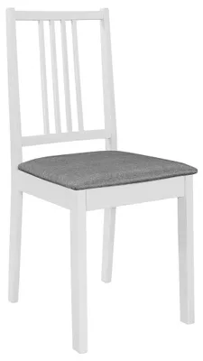 Immagine prodotto di Set di 2 sedie da pranzo imbottite, colore bianco, in legno massello
