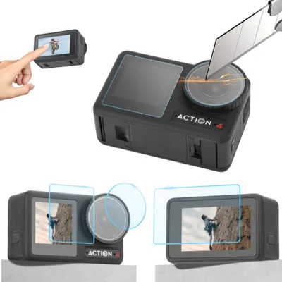 Image de Verre trempé pour lentille et écran pour DJI OSMO Action 4 - 3 pcs.