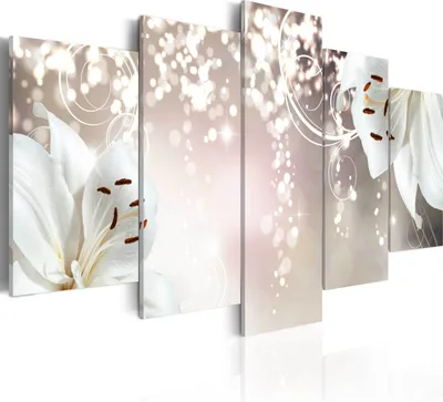 Produktbild von Leinwandbilder 200x100 cm b-A-0031-b-n Vlies Leinwandbild 5 tlg Kunstdruck modern Wandbilder XXL Wanddekoration Design Wand Bild BLUMEN