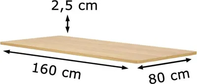 Immagine prodotto di Piano tavolo FDT1608-Maple rettangolare, 160 x 80 cm