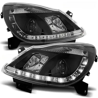 Productafbeelding van LED-koplampen met dagrijverlichting, geschikt voor Opel Corsa D, bouwjaar 06-11, zwart