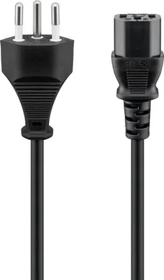 Produktbild von Kaltgerätekabel Schweiz, 1,8 m, Schwarz, (3\*0,75 mm²)