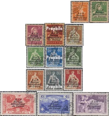 Produktbild von Briefmarken Schweiz 1923 Mi ILO1x-ILO14x (kompl.Ausg.) gestempelt Freimarke
