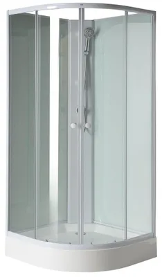 Obrázok produktu pre AIGO štvorhranný sprchový kút 900x900x2040 mm, biele profily, číre sklo