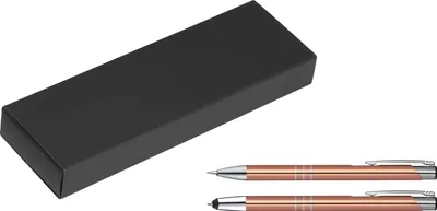 Produktbild von Metall Schreibset / Touchpen Kugelschreiber + Druckbleistift / Farbe: roségold