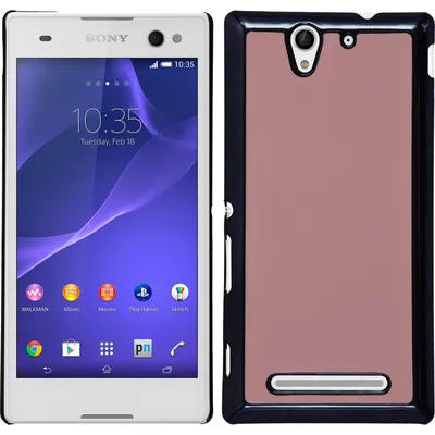 Produktbild von PhoneNatic Case kompatibel mit Sony Xperia C3 - Hülle rosa Lederoptik Hard-case + 2 Schutzfolien