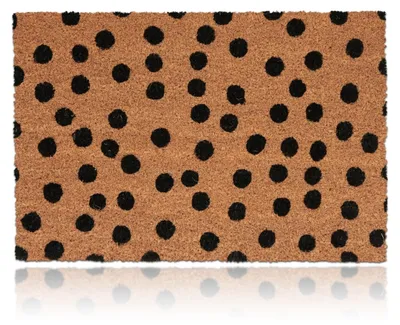 Image de Tapis d'entrée Relaxdays en coco, à pois, L x P : 60 x 40 cm, pour l'intérieur et l'extérieur, antidérapant, naturel/noir, Image générée par une IA