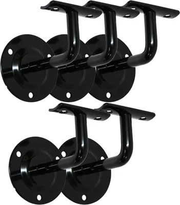 Produktbild von Handlaufhalter Set 5 Stück HLH 1102 Schwarz gewölbte Auflage Handlaufträger