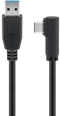 Produktbild von Wentronic 66500, 0,5 m, USB C, USB A, USB 3.2 Gen 1 (3.1 Gen 1), 5 Gbit/s, Schwarz