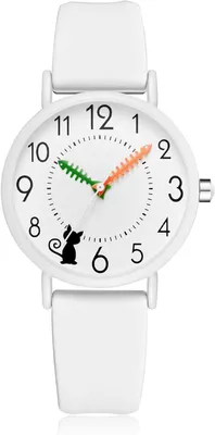 Produktbild von Elegante Damenuhr mit Katzenmotiv, Fischgrätenzeigern Silikonarmband Quarzwerk perfekte Geschenkidee für Frauen tägliche Wasserbeständigkeit