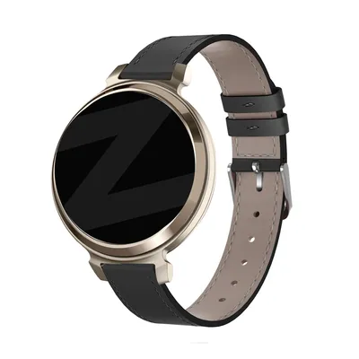Produktbild von Bandz Lederarmband „Classic“ – Echtlederarmband 14 mm, passend für Garmin Lily 2 (nur zweite Version) – schwarz