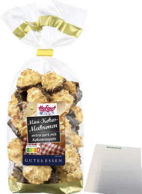 Produktbild von Hofgut Mini Kokosmakronen (250g Packung) + usy Block