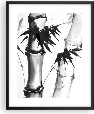 Produktbild von Gerahmtes Poster - Schwarzer Rahmen - Asiatisch Aquarell Bambus - 40x50 cm - Wand Bild - Wanddeko - Wandbilder - Kunstposter - Wandposter - Bilderrahmen - Bilder - Kunstdruck - P2BPA40x50-4577