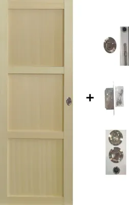 Immagine prodotto di Porta scorrevole in legno Ayous 3 pannelli H204 x L73 cm, serratura di sicurezza Gd Menuserie