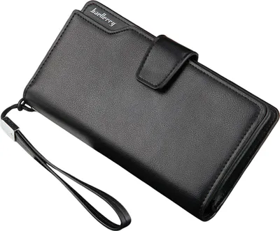 Produktbild von Leder Geldbörse Herren, Business Handgelenktasche, Geschenk für Vatertag, Schwarz