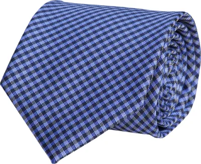 Produktbild von Fabio Farini - 1 Stück karierte Herren Schlips - Krawatte in 6cm oder 8cm Breite Breit (8cm), Dunkelblau/Hellblau/Grau