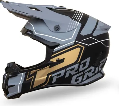 Produktbild von Crosshelm Progrip PG3080 Adventure XL Matt ECE 22R06 Schwarz-Grau-Gold