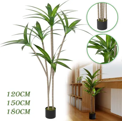 Image de XMTECH Dracaena Fragrans artificiel 180 cm Grande plante artificielle en pot Décoration durable pour l'intérieur
