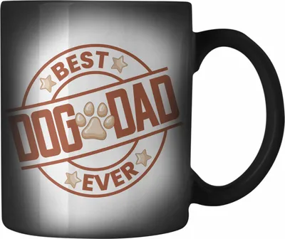 Produktbild von Trendation - Bester Hundepapa Ever Farbwechsel Zauber-Tasse Hunde Papa Dog Dad Geschenk Geschenkidee (Schwarz)