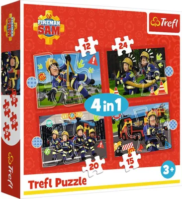 Zdjęcie produktu dla Trefl PUZZLE 4w1 Przygody strażaka Sama 34632