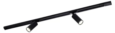 Image de Ledvion systeme rail LED 1m monophase Noir 2 spots sans ampoule GU10
