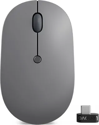 Produktbild von Lenovo Go USB-C Wireless Mouse, Beidhändig, Optisch, RF Wireless, 2400 DPI, Grau