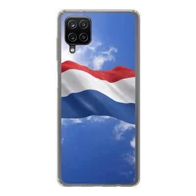 Produktbild von MuchoWow® Handyhülle Schutzhülle Hülle für Samsung Galaxy A12 Die Flagge der Niederlande weht am Himmel Silikon Softcase Handy Hülle - Bild