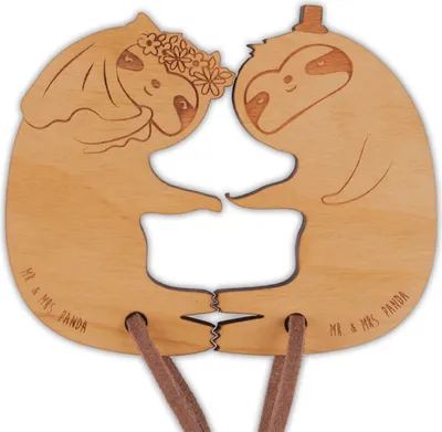 Produktbild von Mr. & Mrs. Panda Partner-Schlüsselanhänger Faultier Hochzeit - Geschenk, Schlüsselanhänger Partner, Freund, Freundin, Paar-Schlüsselanhänger, Liebe, paar, Liebesanhänger