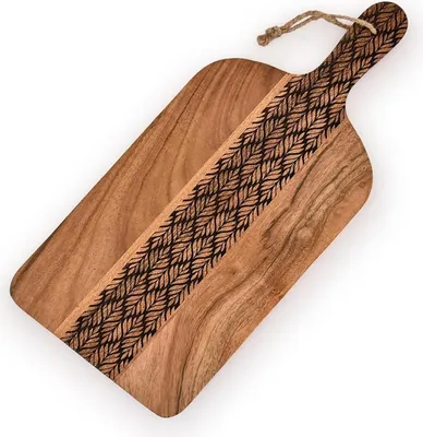 Obrázok produktu pre Doska na krájanie z agátového dreva - Rukoväť - Vhodná na mäso a zeleninu - 1 kus - 38,1 cm