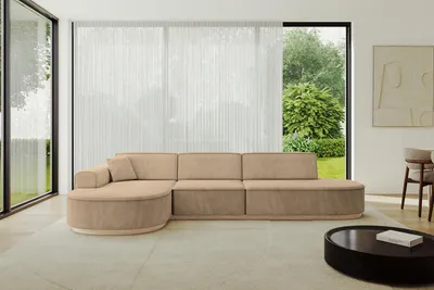 Produktbild von ALTDECOR Ecksofa in L-Form MARI-L2-v1 - 328x171x83 cm Beige - Corner Sofa Bett Eckcouch Couch Wohnlandschaft Cauchsofa