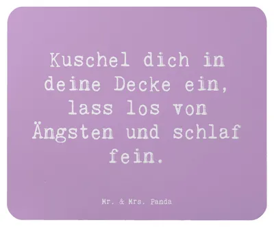 Produktbild von Mr. & Mrs. Panda Mousepad Spruch Alleine schlafen lernen - Lavendeltraum - Geschenk, Liebe, Zuversicht, liebevoll, geborgen genießen, Vertrauem, Mauspad, Mouse Pad, Trost