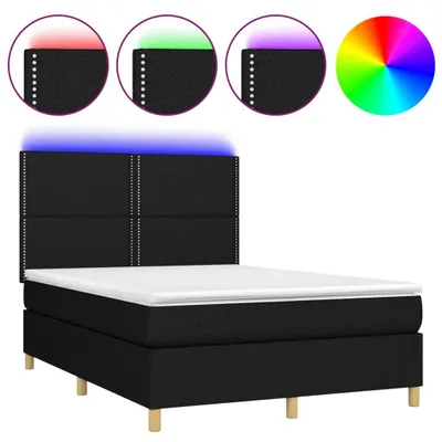 Obrázok produktu pre vidaXL Boxspring posteľ s matracom a LED čierna 140x200 cm látka