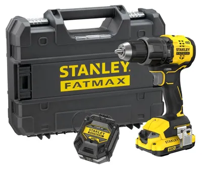 Obrázek produktu pro Akumulátorová příklepová vrtačka Stanley FatMax SFMCD716D1T-QW 18 V, bezkartáčová, 1 akumulátor 2,0 Ah, kufřík