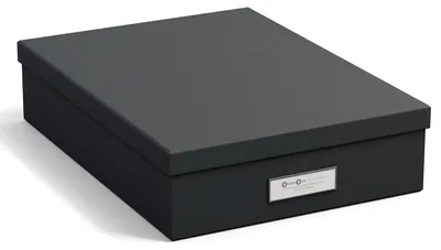 Produktbild von BIGSO OSKAR Dokumentenbox A4, Aufbewahrungsbox mit Deckel und Griff, schwarz