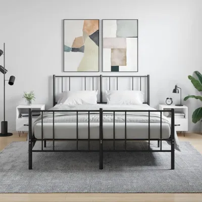 Obrázek produktu pro vidaXL Noční stolky 2 ks. Vysoce lesklá bílá 40x35x47,5 cm výrobek z odvozeného dřeva