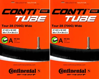 Produktbild von 2x Continental Tour 28 Wide AV 40mm (47-622/62-622) 28 Zoll Fahrrad Schlauch