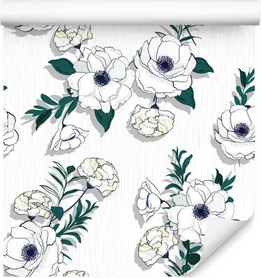 Produktbild von 10m VLIES TAPETE Rolle WEIßE SCHLAFZIMMER BLUMEN Nelken Dekor 6490