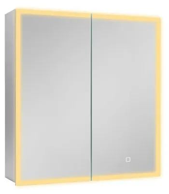 Productafbeelding van SAT spiegelkast van MDF met LED-verlichting en sensor, 65 x 70 cm, wit