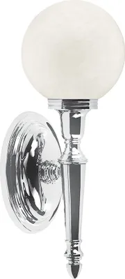 Image de Applique de salle de bain Dryden, chrome poli, 1xG9x3W, laiton, dim. : 35x13x13,5 cm, IP44, Elstead